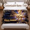 Music General Theme Soft Blanket Personalized Custom Name Text Print Warm Blanket Home Sofa Bedroom Decor
