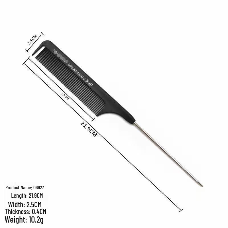Plastic Pointed Tail Steel Needle Comb for Hair Care and Styling