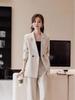 Women's Spring & Autumn Influencer Black Suit: Elegant Goddess Style High-End Professional Blazer Two-Piece Set