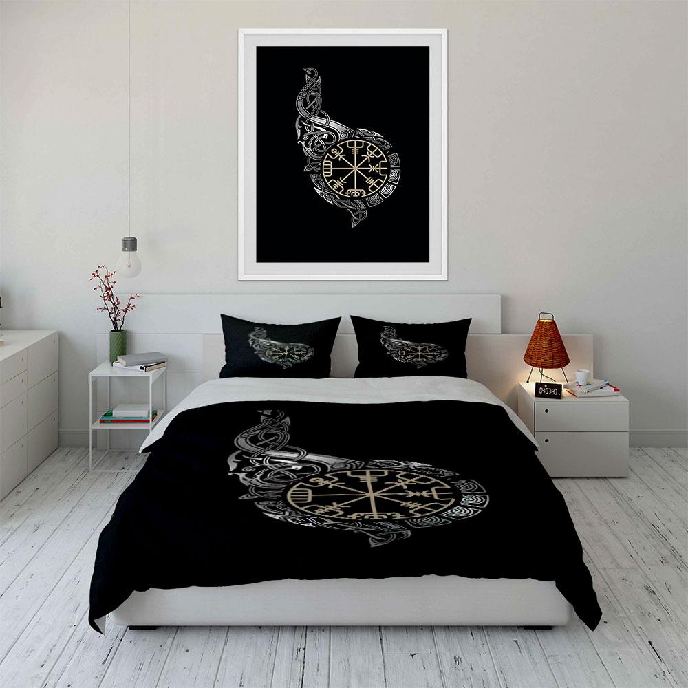 Nordic symbols with knotwork. Bedding sets Duvet cover sets Duvet covers Pillowcases(1 * Duvet Cover 2 * Pillowcases without duvet insert)
