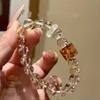 Natural Clear Quartz Beaded Bracelet Energy Cleansing Luck Enhancement Unisex Fashion Accessory