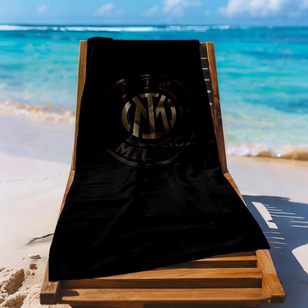 Inter Milan Beach Towel Quickdry Soft Microfiber Comfortable Lightweight Suitable For Swimming Gym Camping Yoga Vacation