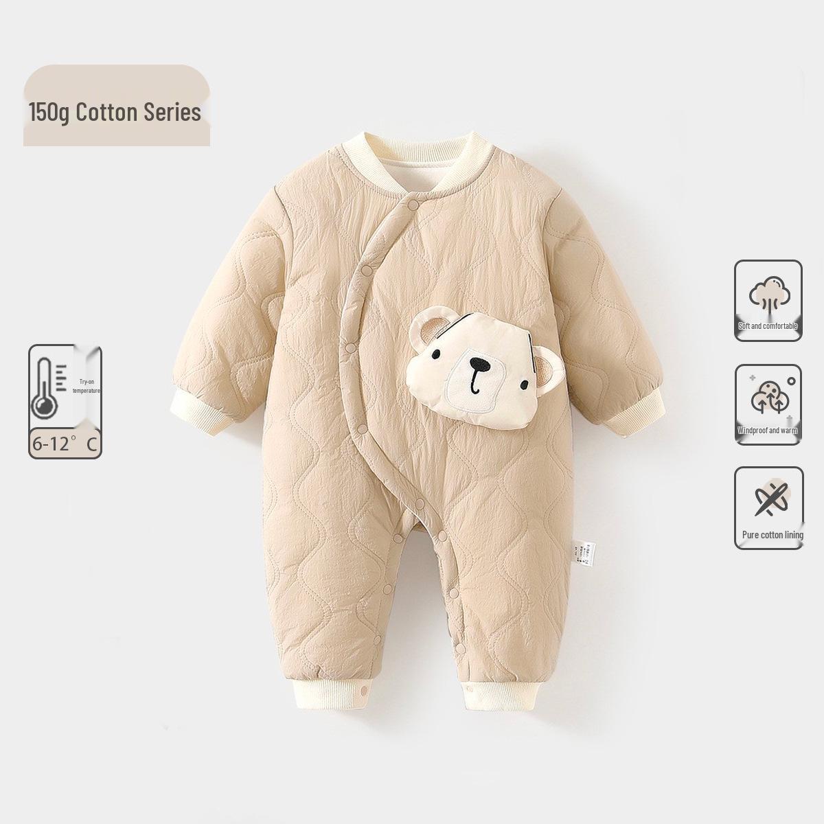 Зимний детский комбинезон: Хлопковая куртка класса А на кнопках, с утеплителем 150 г 90 cm