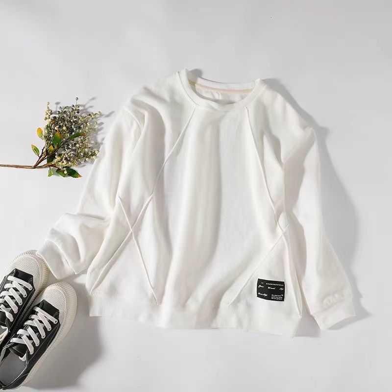 Sweatshirt for Women Cotton Oversize Slimming Loose Round Neck Casual Pullover Long Sleeve Spring Sweatshirt Top