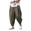 Men Harem Pants Drawstring Waist Baggy Drop Crotch Trousers Casual Loose Trousers with Elastic