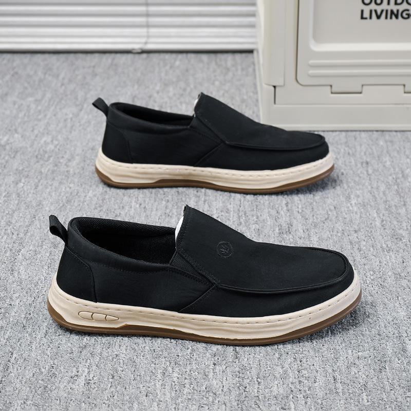Autumn High-End Canvas Shoes Cloth Shoes Ultra-Light Men'S Shoes Soft Sole Soft Surface Shoes One Pedal Lazy Breathable Men'S Shoes