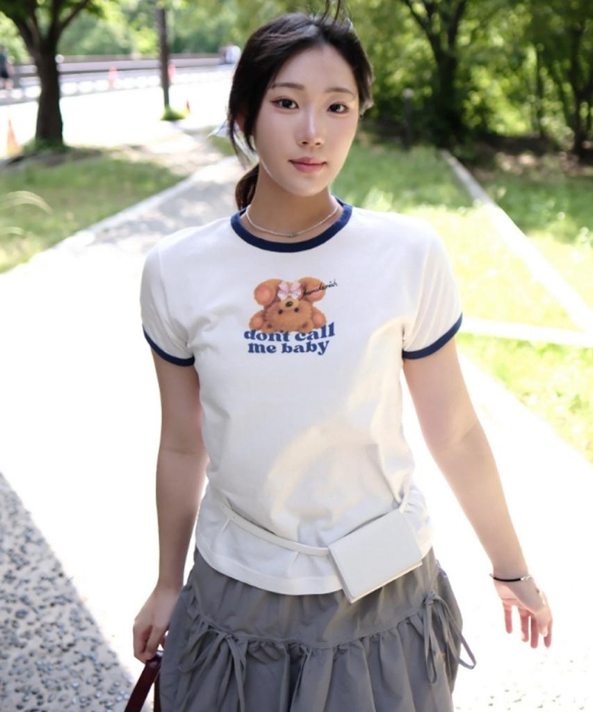 Damiswi Reverse Teddy Ringer T-Shirt_Navy