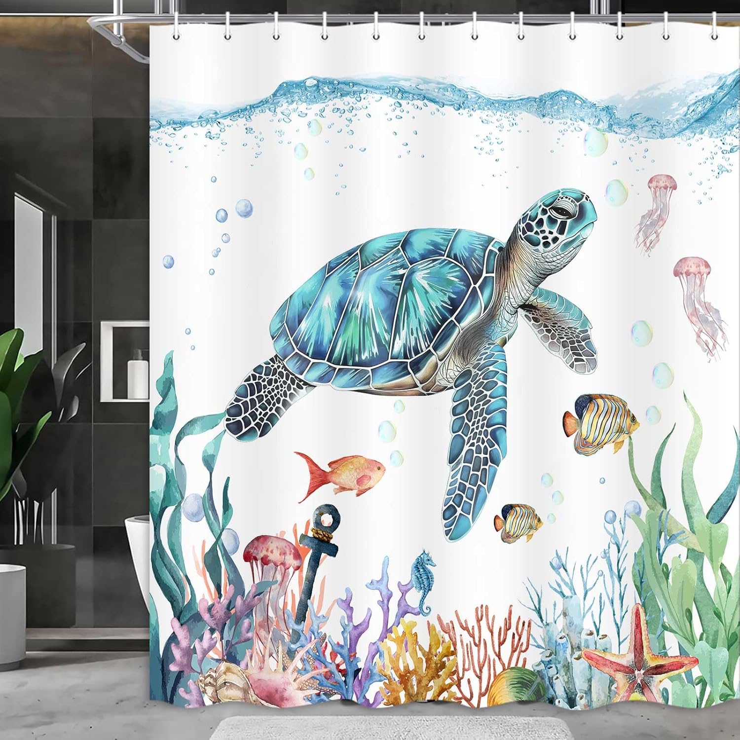 

Vintage Nautical Octopus Shower Curtain Funny Ocean Beach Coastal Decorative Shower Curtains For Bathroom Waterproof W60H190(CM)-1 Pcs