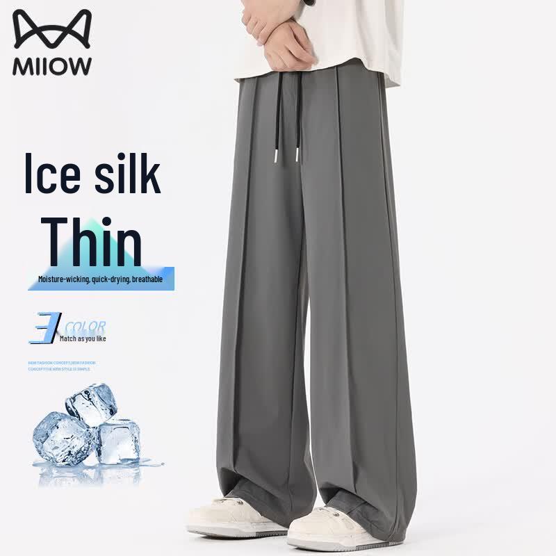 Maoren Men s Ice Silk Straight-Leg Pants 3XL