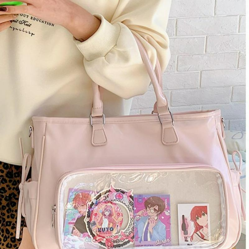 Korean Style Transparent Handiness Crossbody Bag for Fans Texture and Casual Shoulder Bag Commuting Simple and Versatile Ita Bag