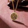 Saint Michael Archangel Medal Necklace for Men St. Michele Pendant Chain Vintage Catholic Christian Religious Amulet Jewelry