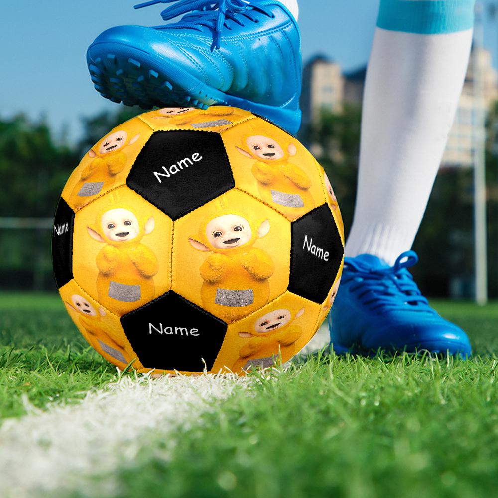 Custom Name Teletubbies Theme Size 5 Soccer Ball, Suitable for Both Indoor and Outdoor Matches, a Gift Suitable for Everyone.