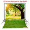 2D flache Sommergrüner Baum Kulisse Sonniger Park und Grasland Party Hintergrundtuch