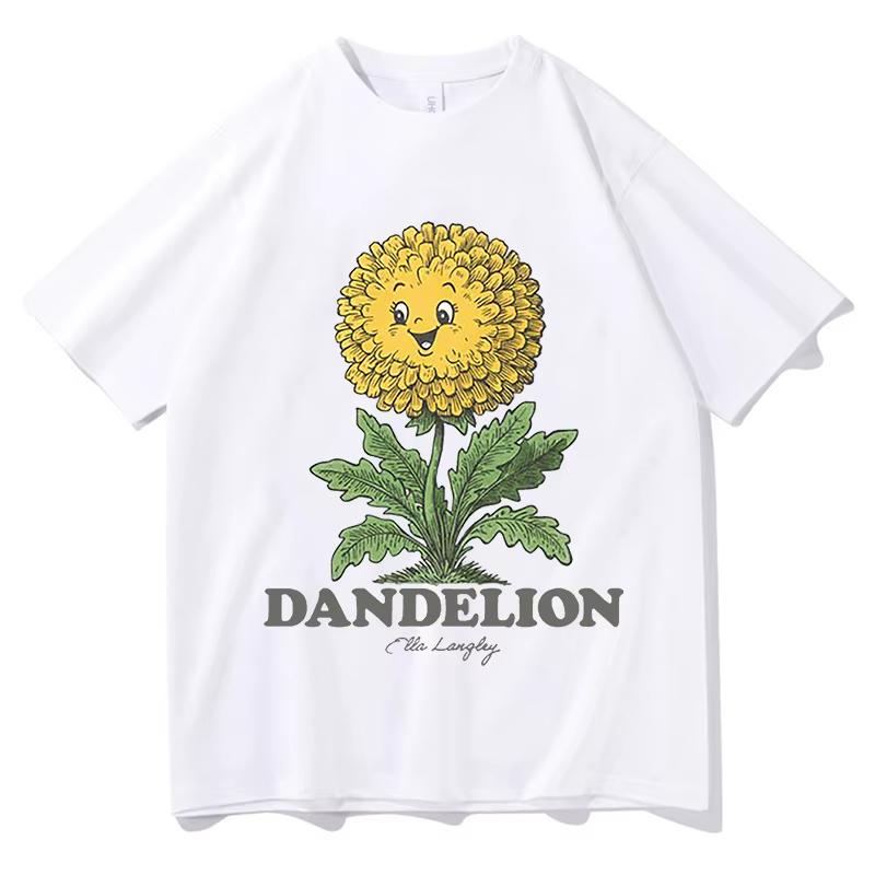 2026 Ella Langley Dandelion T Shirts Vintage Pure Cotton Casual Streetwear Fashion Unisex Aesthetic Fleece Autumn Winter Clothes