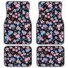 Floral Print Car Floor Mats Cute Flower Front Rear Seat Floor Rugs Carpets Full Set Auto Interior Accessories Decor Gift