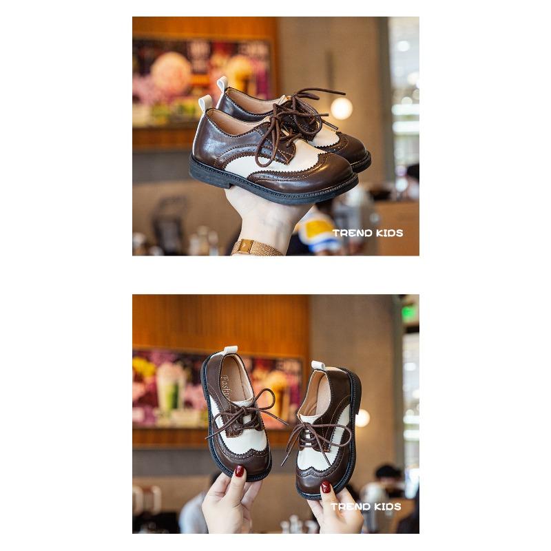 Boy's Shoes Spring and Autumn New Children's Bean Shoes Korean Version of Elementary School Performance Shoes Black Casual Shoes for Girls