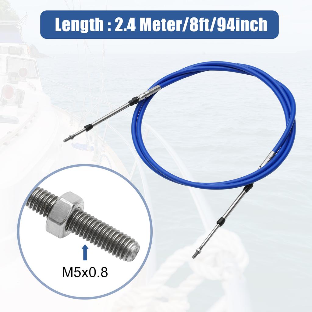Motoforti 6-19ft 1.8M-5.8M Marine Throttle Shift Remote Control Box Cable for Outboard Engine Boat Motor Steering System