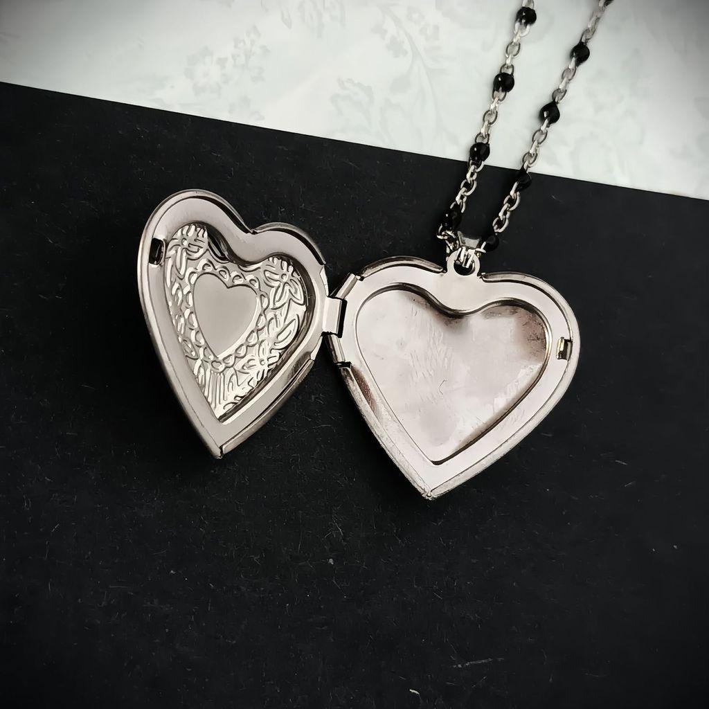 Gothic Heart Shape Necklace With Stainless Steel Pendant For Alternative Fashion Fans