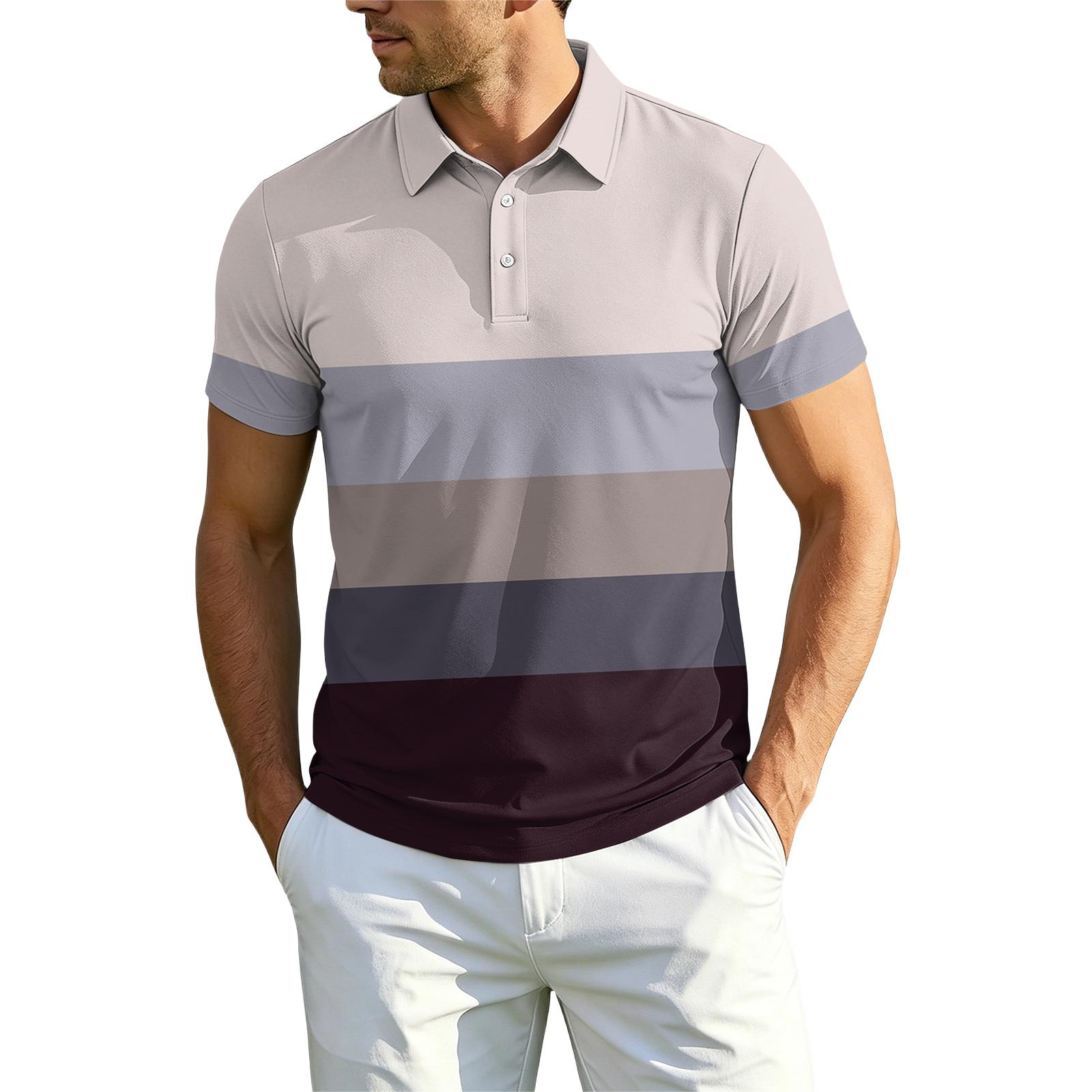 Men s Casual Quick-Dry Golf Shirt L бежевый