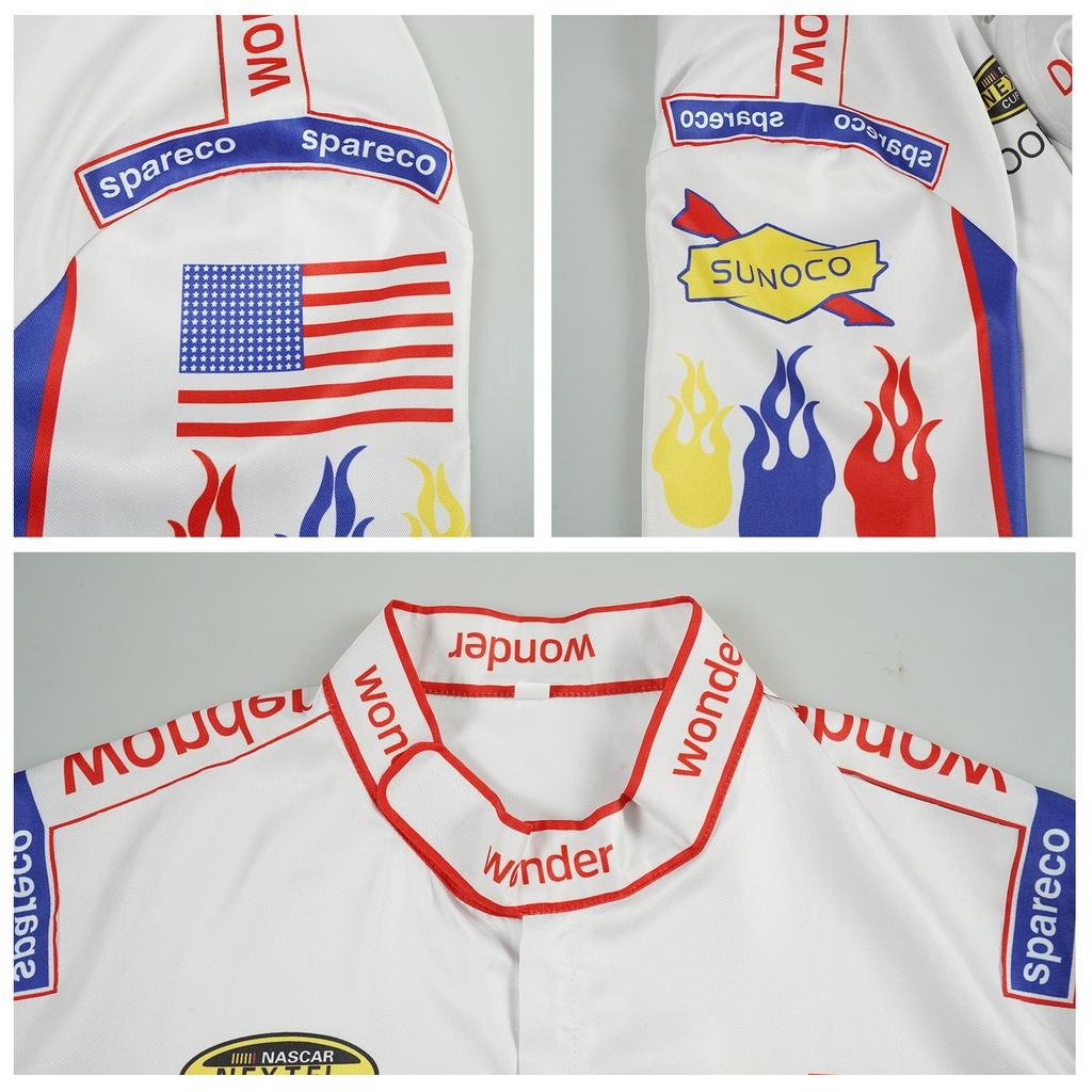 Film Ricky Bobby Cosplay Uniform Rennbekleidung Oberteil Hose Halloween Karneval Kostüme Talladega Cos Nights Rollenspiel Kostüm Anzug