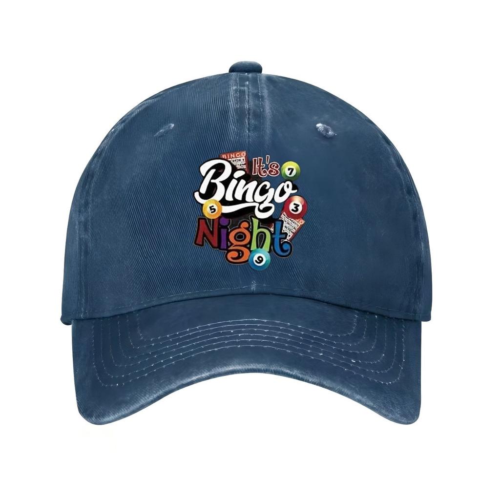 Its Bingo Night Graphic Baseball Cap Distressed Denim Style Casual Adjustable Hat for Adult Unisex