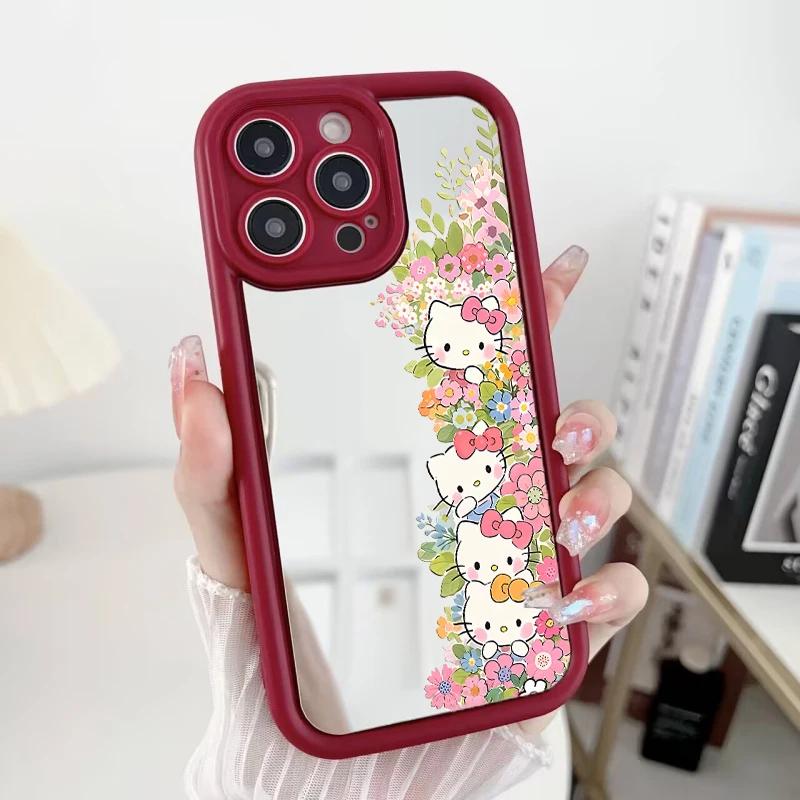 Mirror Makeup Flower Hello Kitty Bracelet Chain Casing For OnePlus 15 13 13T NORD CE 6 5 4 2 3 Lite ACE 3 2 12 11 10R 8T 5G Case