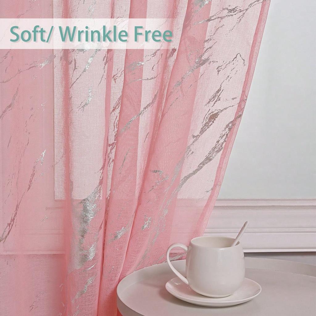 1 st Elegant Halvskuggande Marmormönster Fönsterskärmar för Sovrum och Vardagsrum