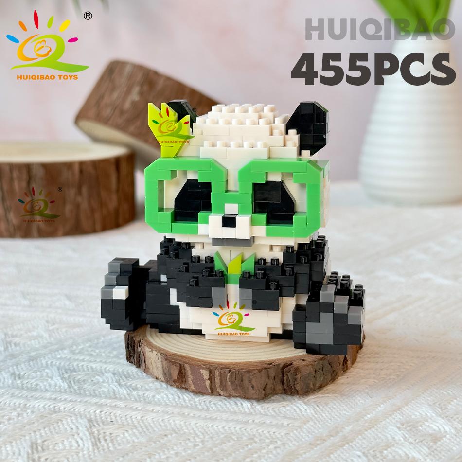 Non-Toxic Diy Cute Panda Shape Micro Model Building Blocks Set City Creativity Zoo Animal Mini Bricks Toys For Children Kid Gift