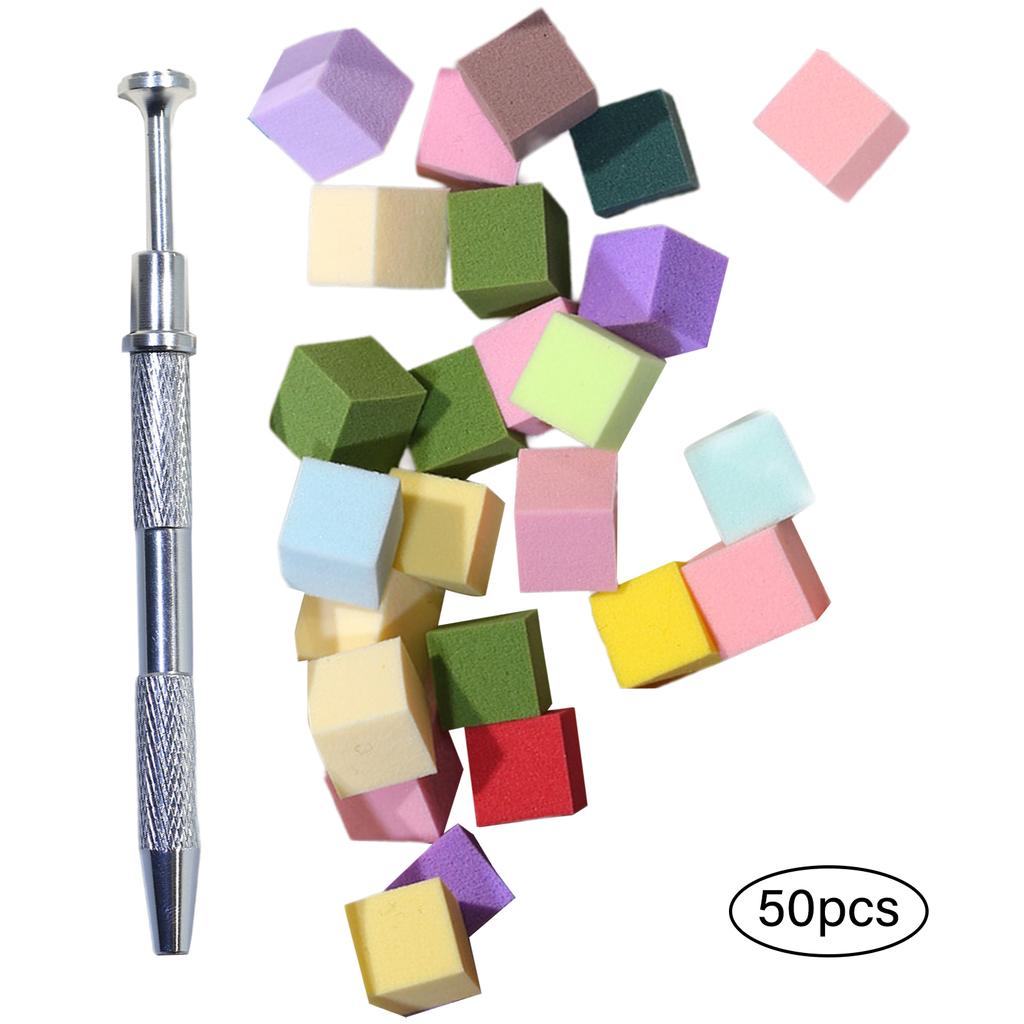 100 Stück Nagelschwämme mit Greifstift für Ombre-Nägel Modische Designs für Frauen Essentielles Set für Nailart