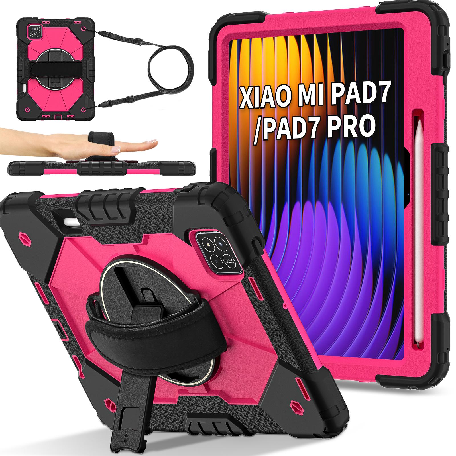 

Круговая защита на 360 градусов! Многофункциональный чехол для планшета Xiaomi Pad 7/ Xiaomi Pad 7 Pro. 11,2 дюйма (2024) Xiaomi Pad 7 розы красного