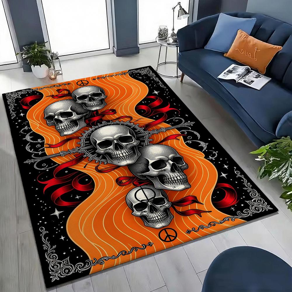 Dark Satanic Black Metal Art Patterned Rug Allseason Carpet For Entryway Home Party Decor Gift For Friends