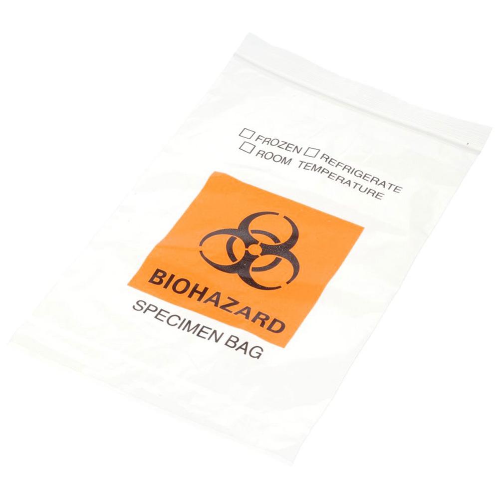 100pcs 6x9.8in/15x25cm Disposal Bags PE Medical Garbage Bags Biohazard Biohazard Waste