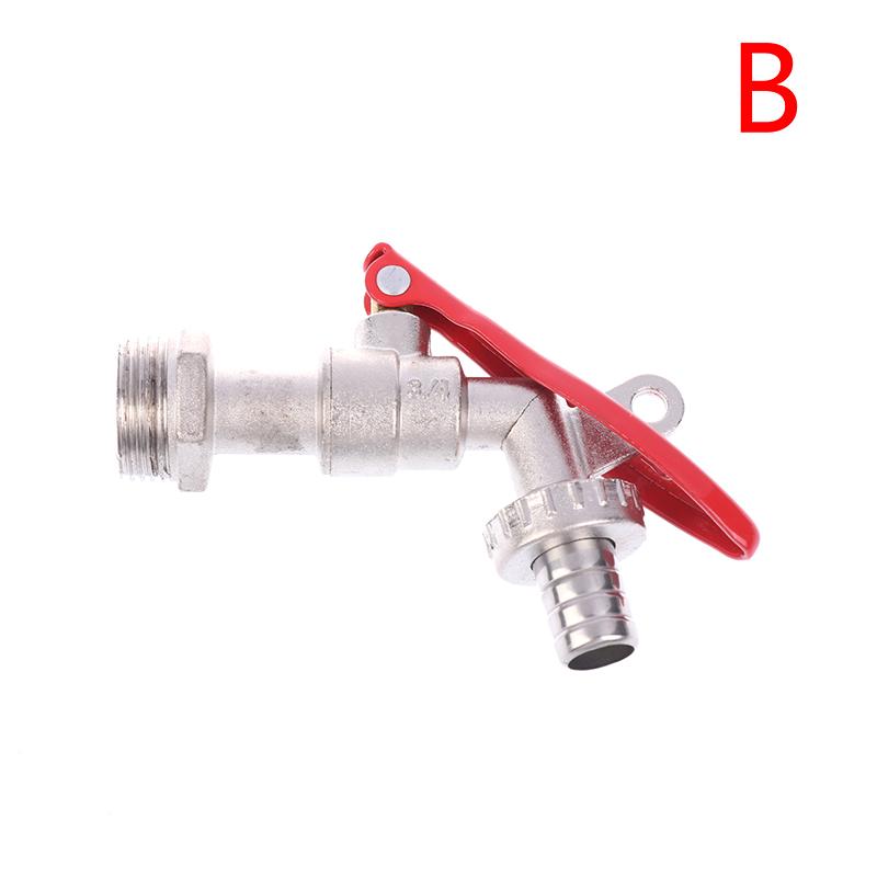 1Pc Garden Hose Faucet With Lock Water Tank Connector Replacement Tools 1/2 Inch 3/4 Inch Zinc Alloy Thread Lockable Faucet