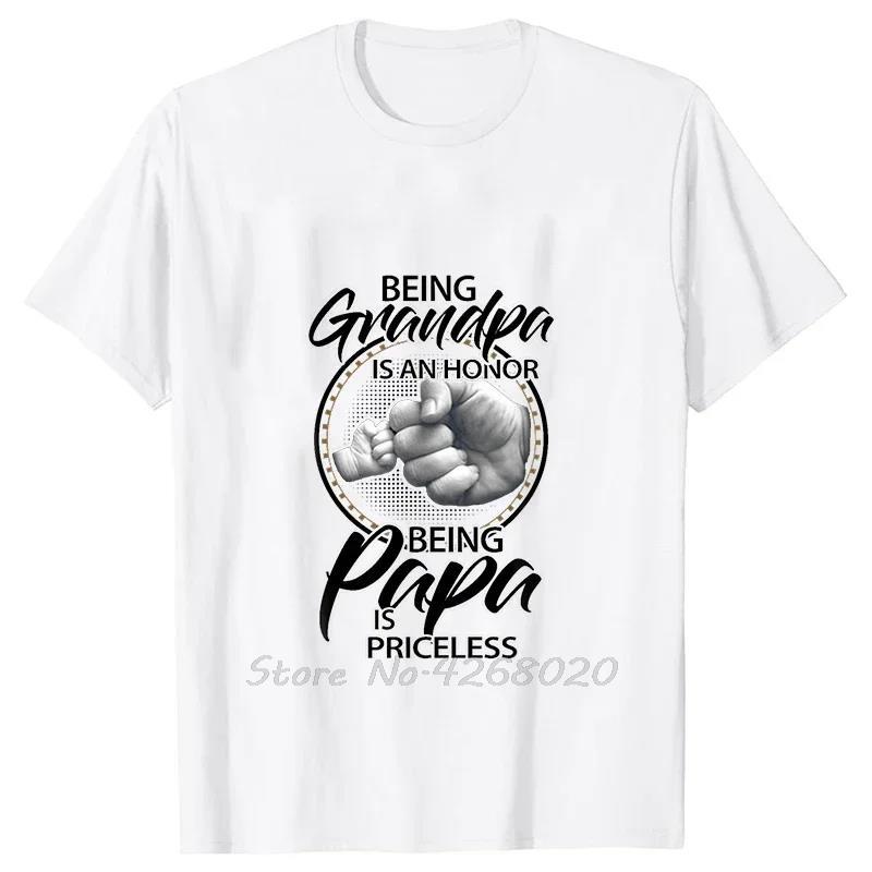 Mens Clothing Cotton Tshirt Fun Being Grandpa Is An Honor Being PaPa Is Priceles Oversized Tshirt Dad Papa Fitness T Shirt S
