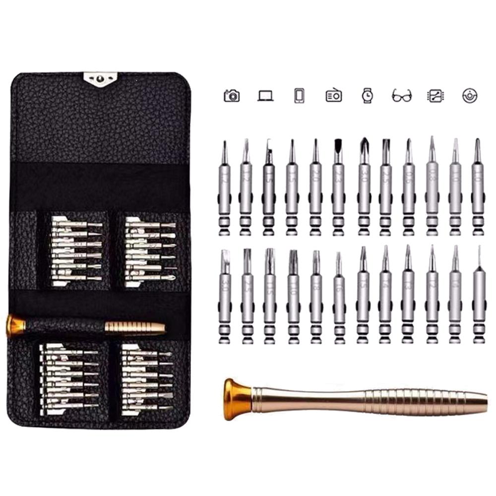 25 in 1 Screwdriver Set with Case Aluminum Alloy Bits Multi-Functional Precision Repair Toolkit