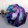 1pc Unicorn Fantasy Flowers Bubbles Sea Umbrella with Plastic Handle,Suitable for All Seasons Home Travel Outdoor Umbrellaptys31094