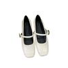 Small Inner Height Increase Leather Shoes Silver Mary Jane Shoes Women's Spring 2025 New French Round Head Light Mouth Single Shoes