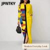 JPNTKY Fashion Long Sleeve O-Neck   Casual Dresses