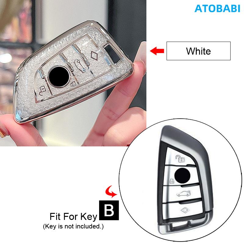 Crystal Style Tpu Car Key Cover Case Bag For Bmw 1 2 3 5 6 7 Series F20 F22 F30 F Chassis X3 X5 X7 G01 G02 G08 G30 G31 G32