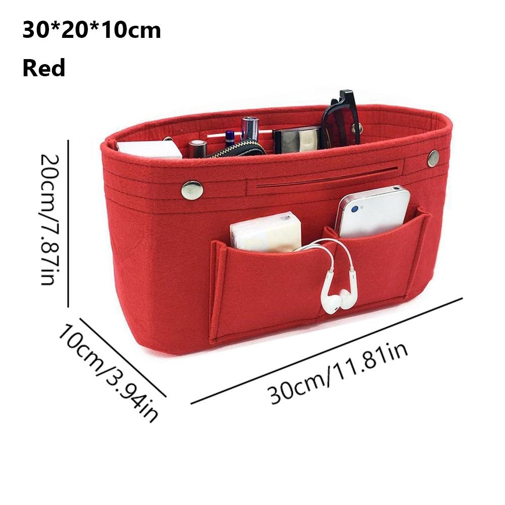 Simple Felt Handbag Insert Bag Bag Support Large Capacity Internal Bag Storage Organization Multi-Pocket Bag Organiser
