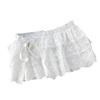 White Floral Ballet Lace Mesh Half Skirt - Women's Spring/Autumn Korean Style