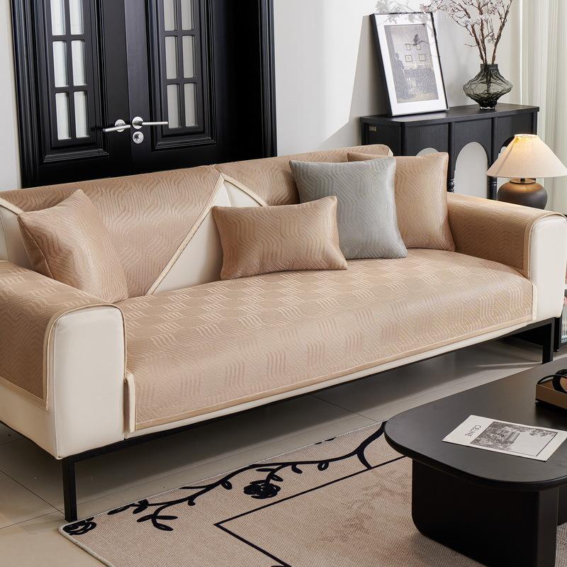 New Ice Silk Sofa Cushion Light Luxury Mat Mat Non-Slip Leather Sofa Cover Summer Summer Simple And Modern