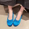 Fashion Newest Designer Slip On Women Silks Flats Shoes Fashion Butterfly-knot Ladies Outdoor Comfort Soft Sole Mary Jane Shoes