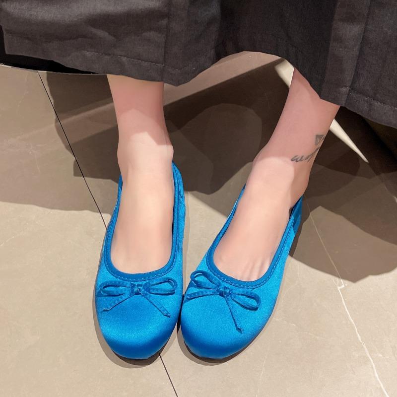 Fashion Newest Designer Slip On Women Silks Flats Shoes Fashion Butterfly-knot Ladies Outdoor Comfort Soft Sole Mary Jane Shoes