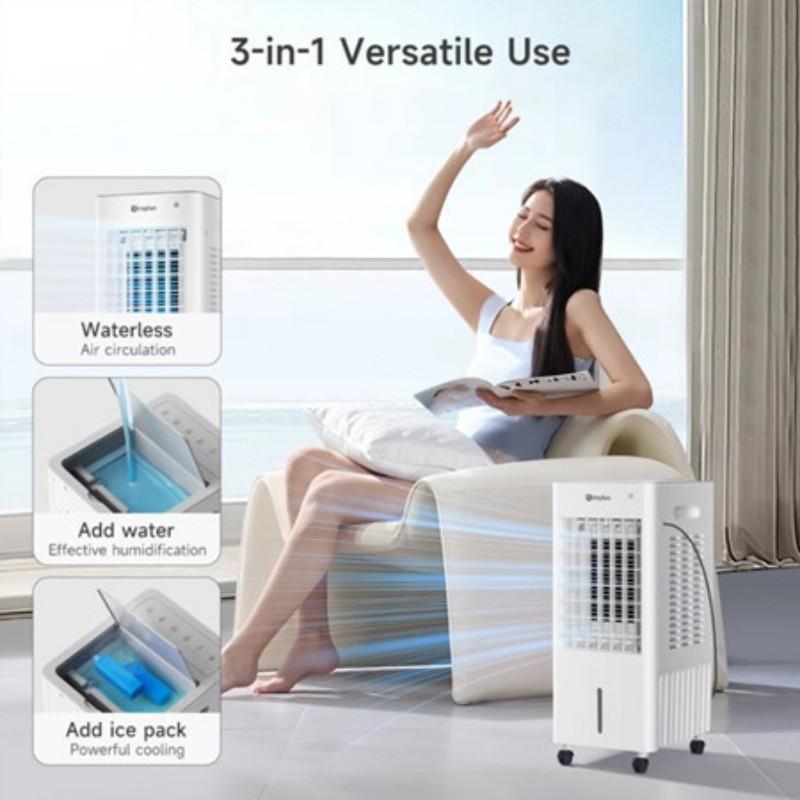 8L Portable Air Cooler with Remote Control Version Mobile Air Conditioner Fan Humidifier