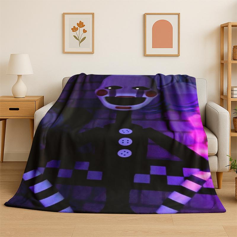 Classic FFNAF Horror Game Freddy Flannel Blanket Soft Warm Throw Blanket for Bedroom Living Room Bed Travel Camping Picnic