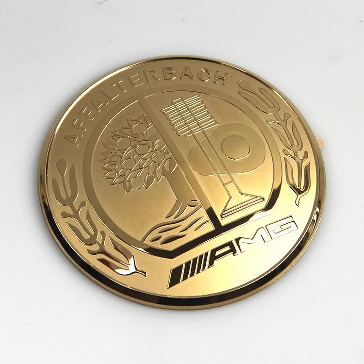 52mm 57mm Solide 3D & Flache Stern Apfelbaum Abzeichen Nickel Auto Emblem für Mercedes Benz AMG Lenkrad Mittel Logo Silber Gold