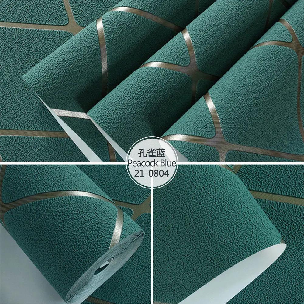 Modern Minimalist Imitation Deer Skin Velvet Large Grid Wallpapers Bedroom Living Room High Quality Decorative Wallpaper 3D