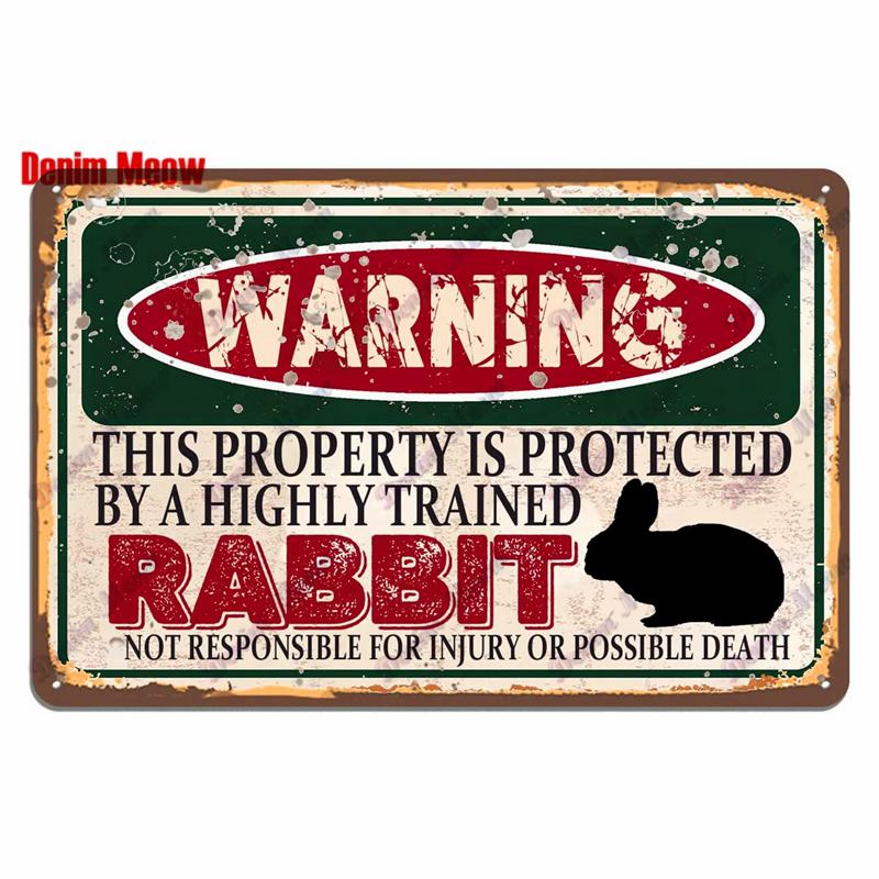 Vintage Warning Funny Animals Metal Sign Chicken Sheep Pig Octopus Wall Poster for Private Wall Painting Decor WY