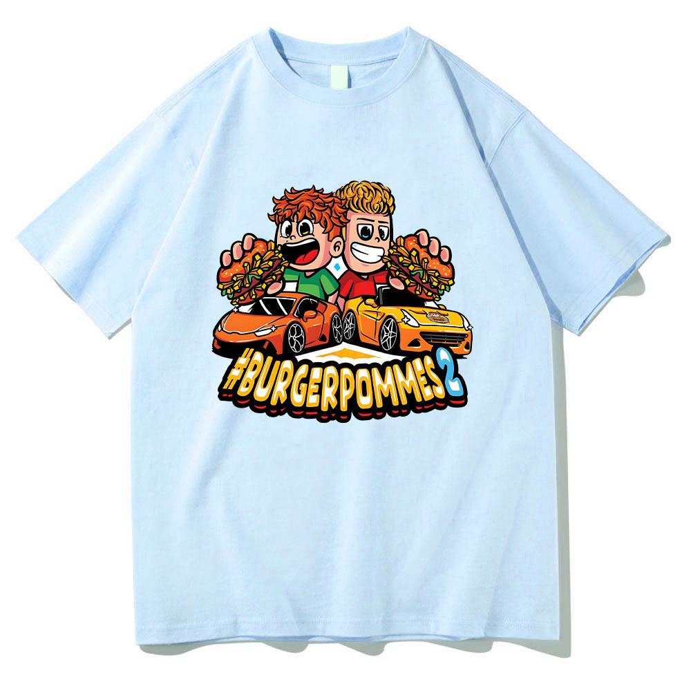 Burgerpommes 2 trička módní pánská/dámská estetická trička vtipné trendy oblečení krátký rukáv bavlněné vysoce kvalitní tričko pro každodenní nošení